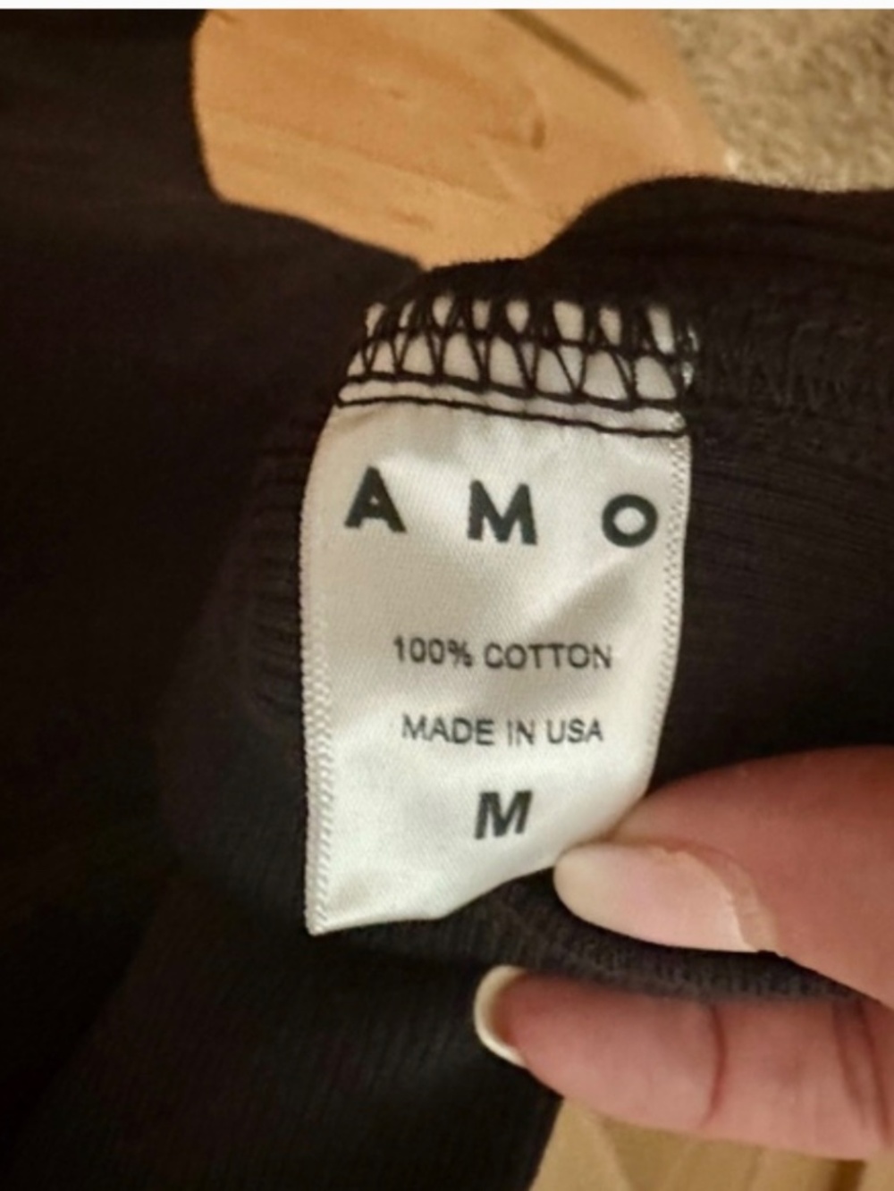 AMO Rib Knit Tank Dress Black M NWT 100% Cotton Midi Minimalist Capsule USA Made - Picture 9 of 9